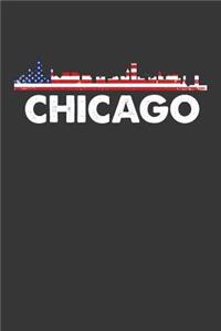 Chicago: Daily Planner 100 page 6 x 9 Proud of your American City skylines, 4th of July, patriotic US flag cool stuff to jot down your ideas and notes