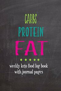 Carbs Protein Fat - Weekly Keto Food Log Book With Journal Pages