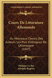 Cours De Litterature Allemande
