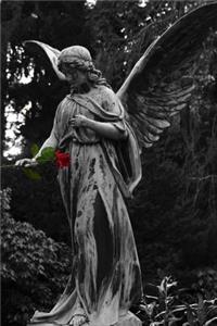 Angel Statue Holding a Single Red Rose Journal