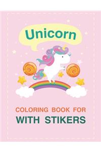 Unicorn Coloring Book For With Stikers