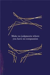 Make No Judgments Where You Have No Compassion