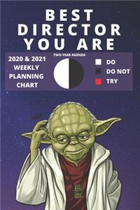 2020 & 2021 Two-Year Weekly Planner For Director Position - Funny Yoda Quote Appointment Book Gift - Two Year Agenda Notebook