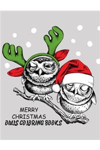 merry christmas owls coloring books