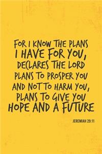 For I Know The Plans I Have For You
