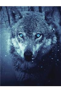 Winter Midnight Wolf Composition Notebook, College Ruled