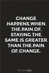 Change Happens When the Pain of Staying the Same Is Greater Than the Pain..: Motivation, Notebook, Diary, Journal, Funny Notebooks