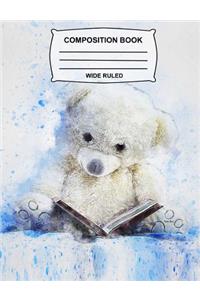 Teddy Bear Wide Ruled Composition Book