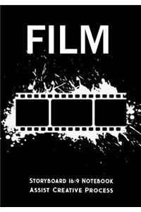 Storyboard Notebook: Film Notebook Journal,16:9 - 4 Panels with Narration Lines for Storyboard Sketchbook Ideal for Filmmakers, Advertisers, Animators, Notebook, Cinema Notebook