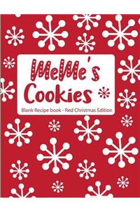 Meme's Cookies Blank Recipe Book Red Christmas Edition