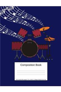 Composition Book 200 Sheets/400 Pages/7.44 X 9.69 In. College Ruled/ Drum Set