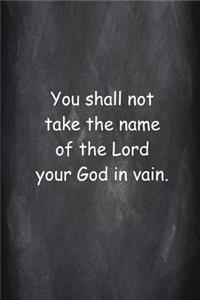 Religious Journal Modern Wording 2nd Commandment Chalkboard Style