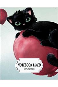 Notebook Lined Black Cat: Notebook Journal Diary: 4