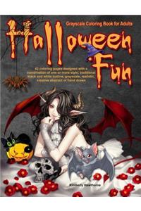Halloween Fun Grayscale Coloring Book for Adults