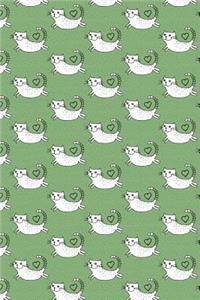 Journal Notebook For Cat Lovers Flying Cats Pattern 8