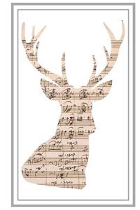 Manuscript Antler Stag Head
