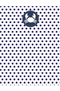 Crab Nautical Navy Polka Dot Journal - Wide Ruled