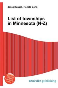 List of Townships in Minnesota (N-Z)