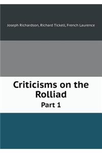 Criticisms on the Rolliad Part 1