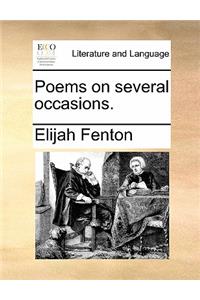 Poems on Several Occasions.