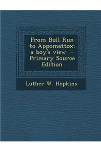 From Bull Run to Appomattox; A Boy's View