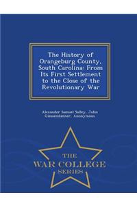 History of Orangeburg County, South Carolina