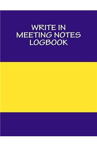 Write In MEETING Notes Logbook