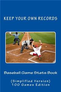 Baseball Game Stats Book