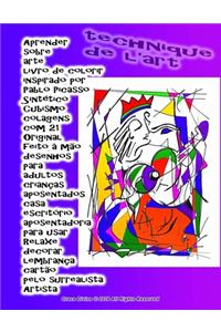 Aprender sobre arte livro de colorir inspirado por Pablo Picasso Sintético Cubismo colagens com 21 Original feito à mão desenhos para adultos crianças aposentados casa escritório aposentadoria para usar Relaxe decorar lembrança cartão