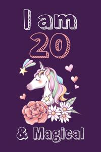 I am 20 & Magical Sketchbook: Birthday Gift for Girls, Sketchbook for Unicorn Lovers