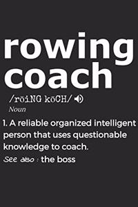 Rowing Coach Noun 1. Reliable Organized Intelligent Person That Uses Questionable Knowledge To Coach. See Also