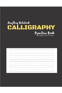 Calligraphy Practice Book - AmyTmy Notebook - 100 pages - 8.5 x 11 inch - Matte Cover