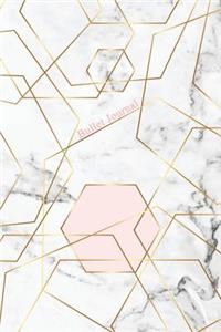 Bullet Journal: Marble + Gold Trendy Journal - 120-Page 1/2 Inch Dot Grid Notebook- 6 X 9 Marble & Gold Perfect Bound Softcover