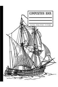 Old Sailing Brig Yacht Composition Book