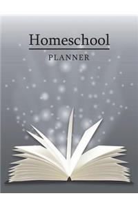 Homeschool Planner: Student Learning Homeschooling Lesson Planner Book Parents Family Record Planner Organizer Journal Study & Teaching Assignment Log Notebook Bright O