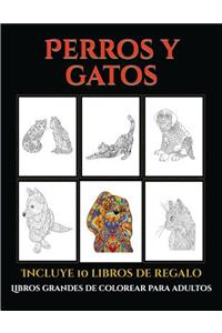 Libros grandes de colorear para adultos (Perros y gatos)