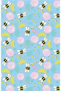 Bullet Journal Bees and Clover Pattern - Blue