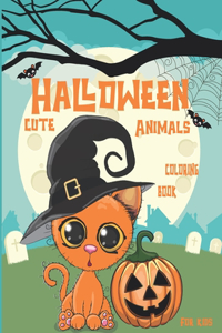 Halloween cute animals coloring book for kids