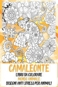 Libro da colorare - Disegni Anti stress per animali - Mondo Animale - Camaleonte