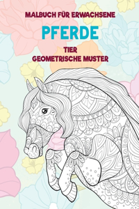 Malbuch für Erwachsene - Geometrische Muster - Tier - Pferde