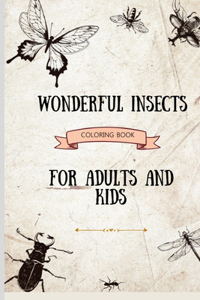 wonderful insects coloring book for adults and kids