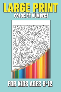 Large Print Color By Numbers For Kids Ages 8-12
