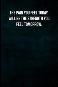 The pain you feel today, will be the strength you feel tomorrow.