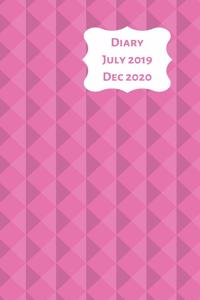 Diary July 2019 Dec 2020: 5x8 week to a page 18 month diary. Space for notes and to do list on each page. Perfect for teachers, students and small business owners. Pink 3D de