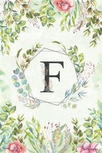 F - Monogrammed Floral Journal