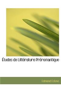 Tudes de Litt Rature PR Romantique