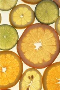 Food Journal Citrus Oranges Slices Healthy Weight Loss Diet Blank Recipe Book