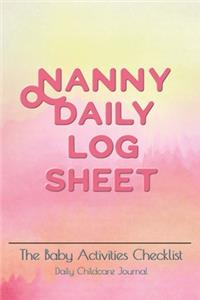 Nanny daily log sheet