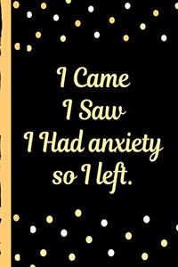 I Came I Saw I Had Anxiety So I Left