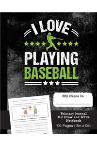 Baseball Primary Journal K-2 Draw and Write Notebook, 100 pages, 8in. X 10in.